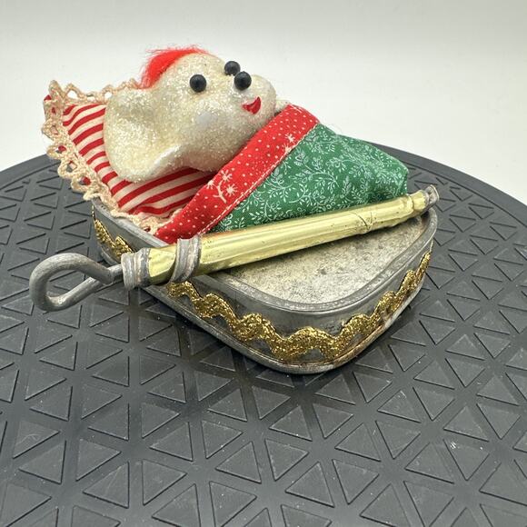 Super Rare Vintage Hergestellt Christmas Ornament Mouse In Sardine Can - Picture 2 of 7
